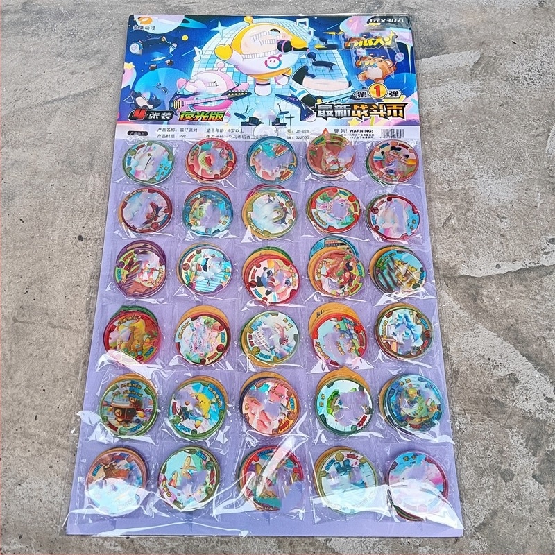 Kerek műanyag kártya társasjátékhoz, 3D világító harci érme, vízálló és ütésálló, 7–14 éveseknek.