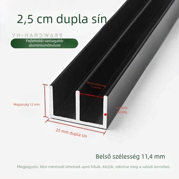 Üveg bemutató szekrény U-alakú vezetősínekkel (egy- és kétsávos) - alumínium ötvözet, felületkezelés permetezéssel, márka Hzone/Light Elephant, modern minimalizmus