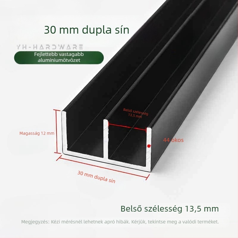 Üveg bemutató szekrény U-alakú vezetősínekkel (egy- és kétsávos) - alumínium ötvözet, felületkezelés permetezéssel, márka Hzone/Light Elephant, modern minimalizmus