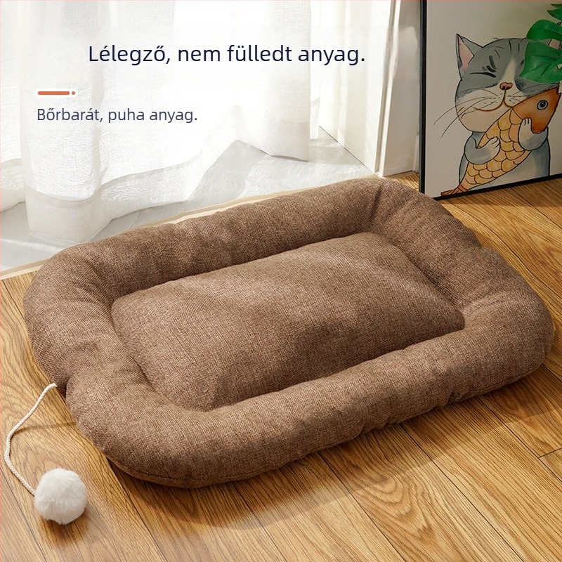 Linen-look hűtőmatrac macskáknak és kis kutyáknak, egész évben használható