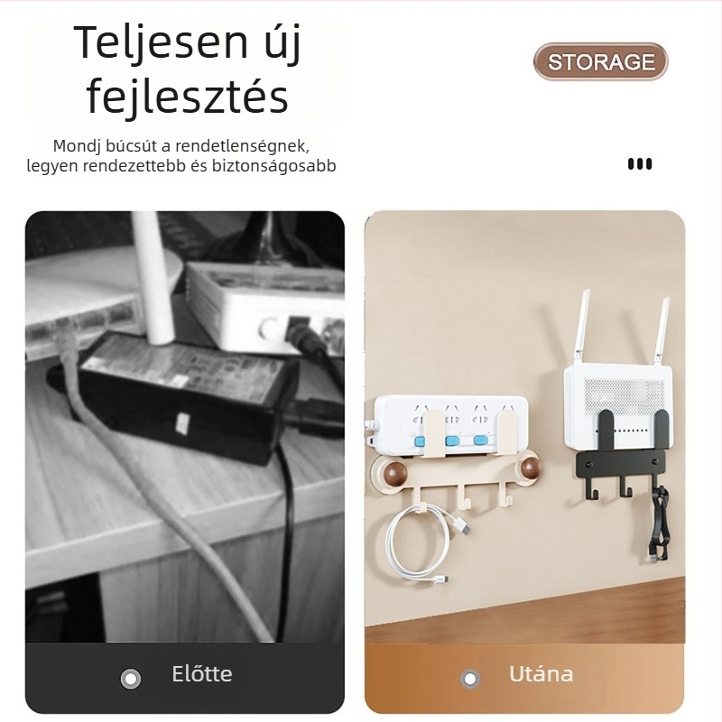 Falihoz rögzíthető ABS router- és set-top box tároló, szívócsészékkel, 1 réteg, modell BN 59-01385A