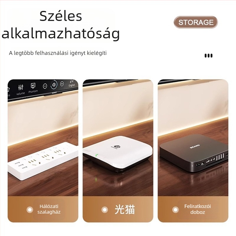 Falihoz rögzíthető ABS router- és set-top box tároló, szívócsészékkel, 1 réteg, modell BN 59-01385A