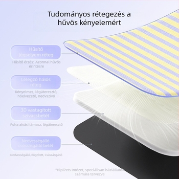 Kis méretű kutyáknak és macskáknak hűtő Ice-Silk matrac — rajzfilm mintás, csíkos nyári kisállatágy