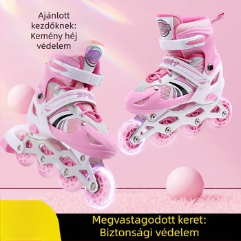 Gyerekeknek készült görkori kocsi a – állítható, LED villogás, PVC kerekek, inline, Bo Bo márka