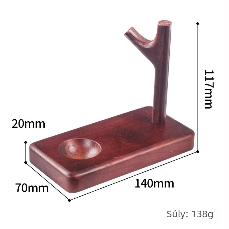 Masszív fából készült pipatartó erősített talppal és kerek alappal, levehető, modern minimalist stílus