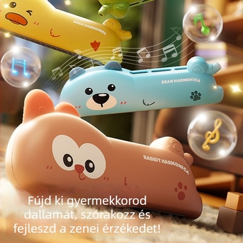 Gyerekeknek szóló rajzfilm-unicornos szájharmonika – műanyag játék, színes dobozban csomagolva, Le zai márka, fejleszti a hallást és a kéz-szem koordinációt, 4–6 éveseknek