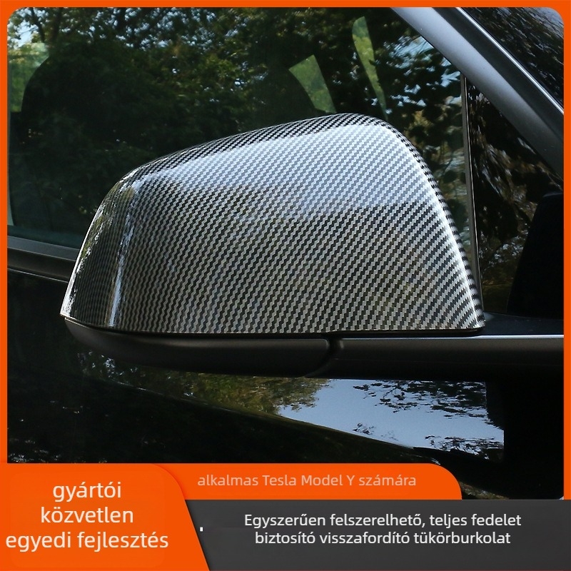 Tesla Model 3/Y visszapillantó-ház — ABS, ragasztóval ellátott alsó héj, lencsetok