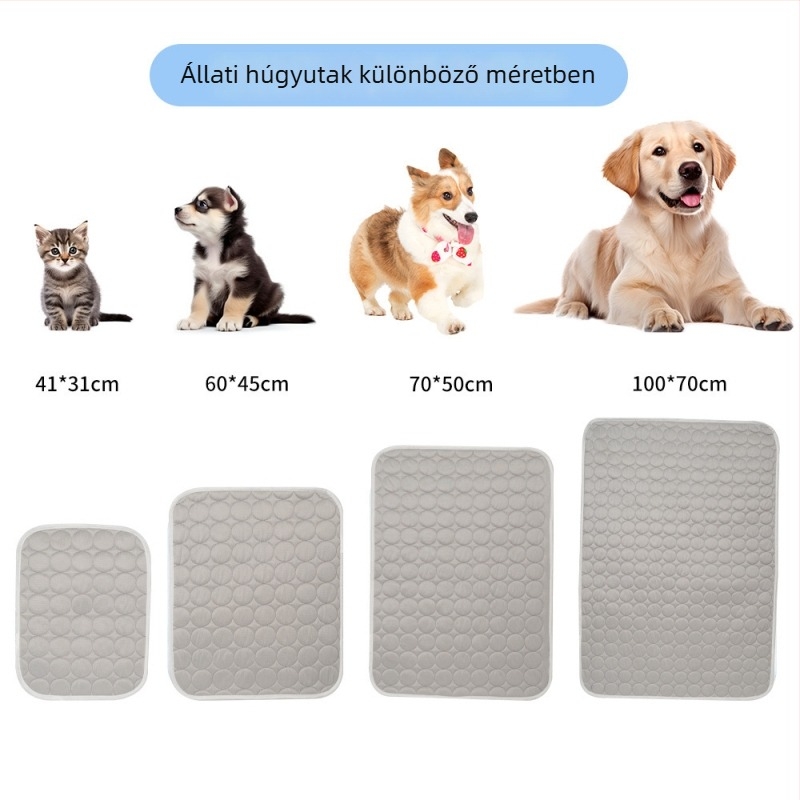Kutya hűtőpárna – lélegző Ice Silk anyagból, mosható, újrahasználható (AIO)