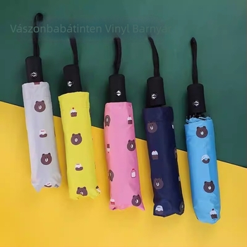 Automata nap- és eső elleni esernyő, 3 részben összecsukható kivitel, acél váz 8 bordával, 170T vegyi rostból készült szövet gumírozott bevonattal, középső oszlop rostból, műanyag fogantyú, modell YS-6034