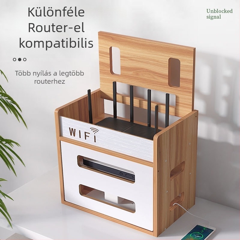 3-szintes asztali rendező routerhez, set-top boxhoz és modemhez - fúrás nélkül, WiFi-barát kialakítás