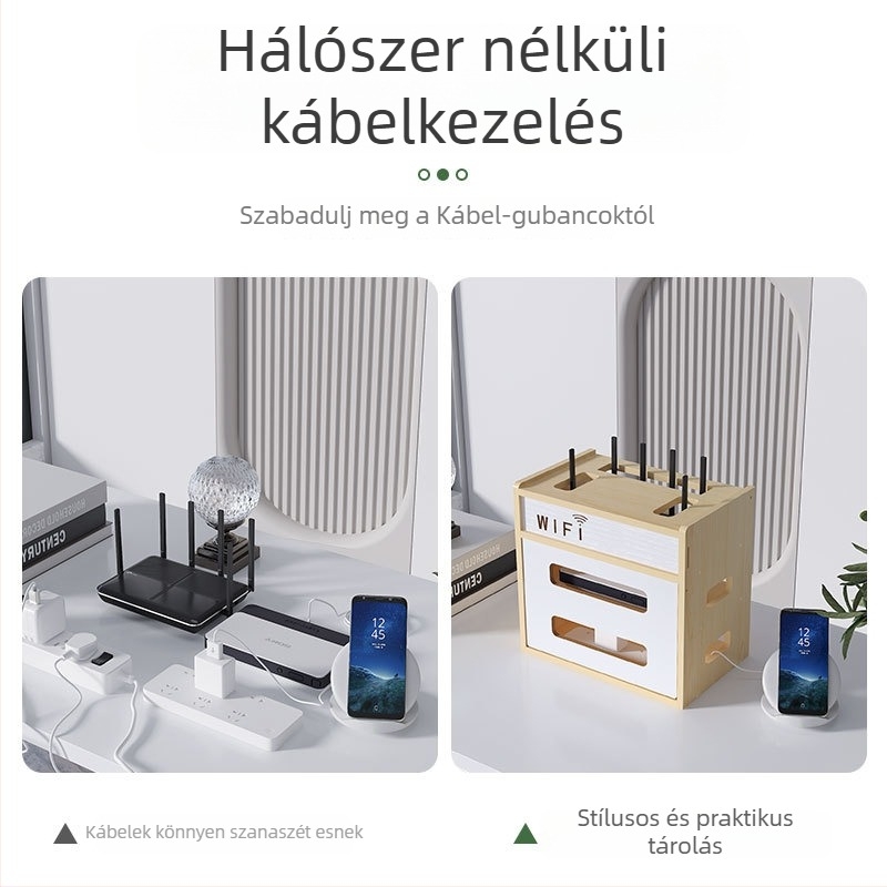 3-szintes asztali rendező routerhez, set-top boxhoz és modemhez - fúrás nélkül, WiFi-barát kialakítás