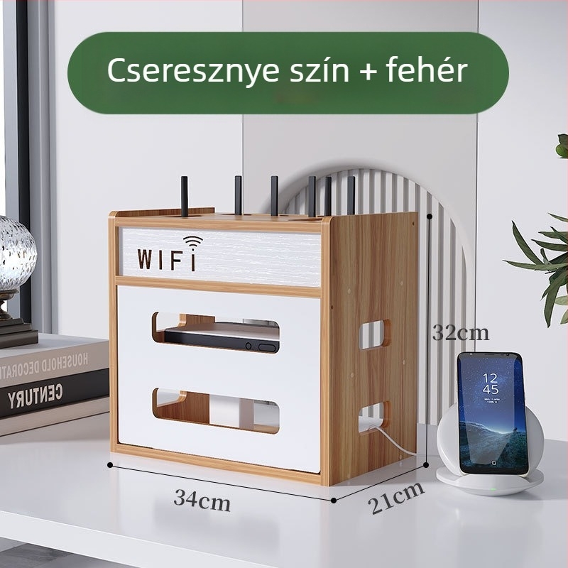 3-szintes asztali rendező routerhez, set-top boxhoz és modemhez - fúrás nélkül, WiFi-barát kialakítás