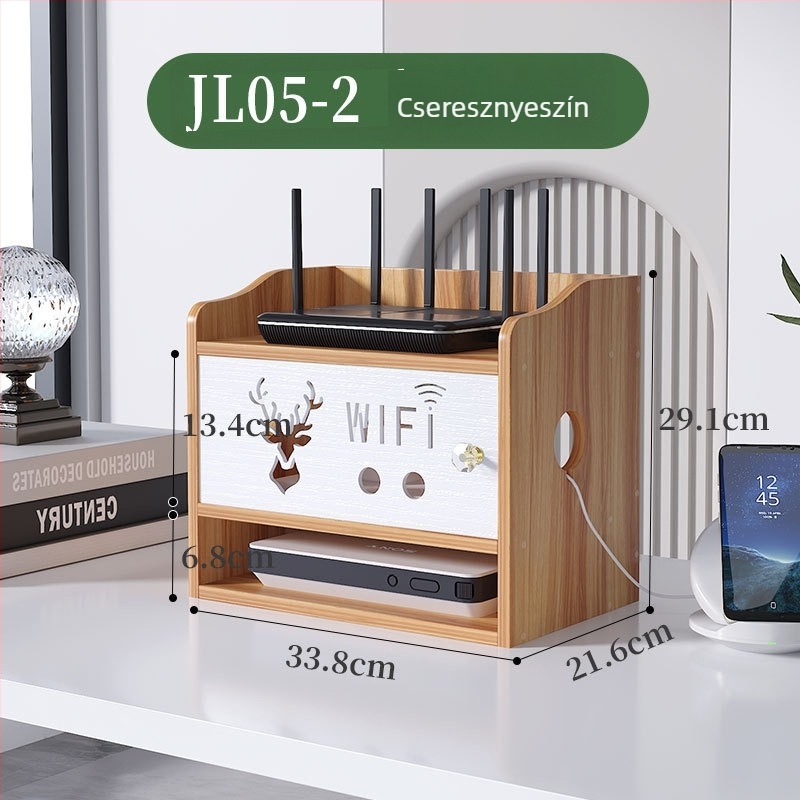 3-szintes asztali rendező routerhez, set-top boxhoz és modemhez - fúrás nélkül, WiFi-barát kialakítás