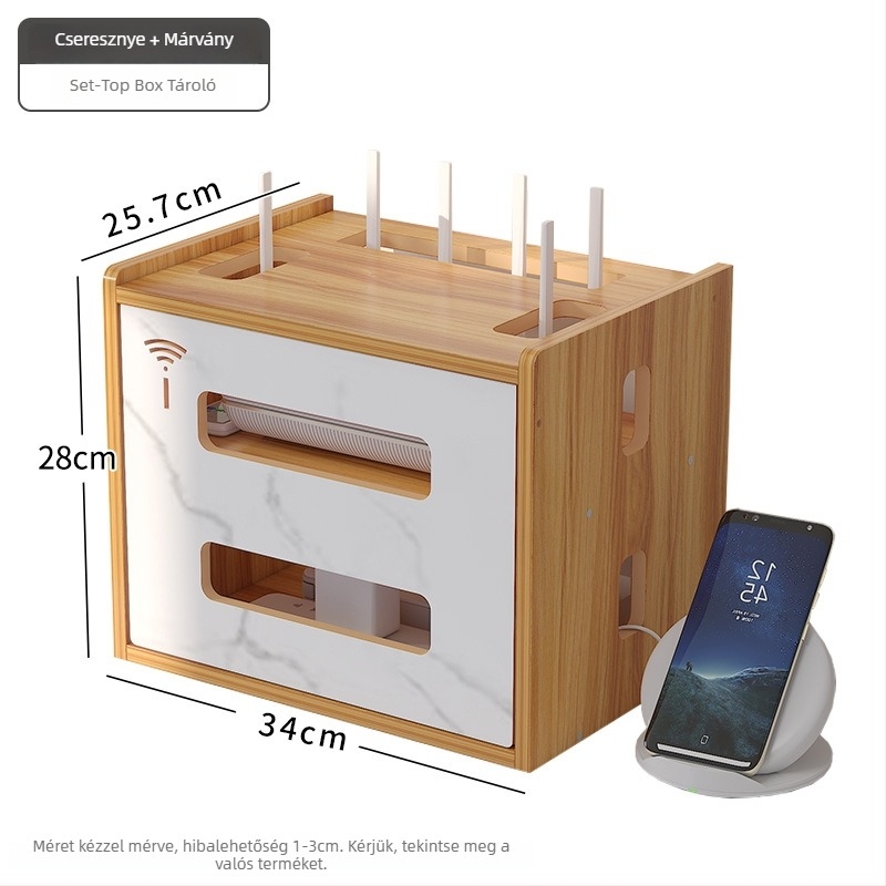 3-szintes asztali rendező routerhez, set-top boxhoz és modemhez - fúrás nélkül, WiFi-barát kialakítás