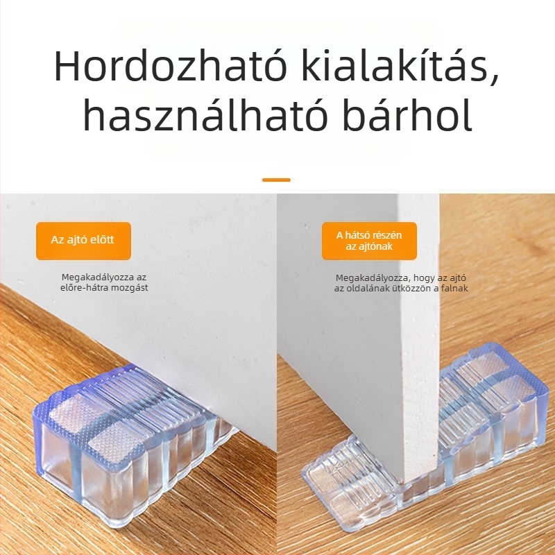 Ajtó stopper - műanyag, talajra szerelhető, anti-slip felület, modern minimalist stílus