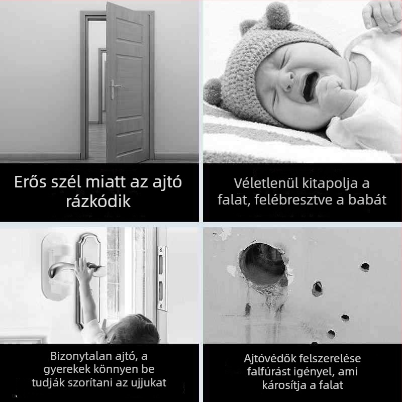 Ajtó stopper - műanyag, talajra szerelhető, anti-slip felület, modern minimalist stílus