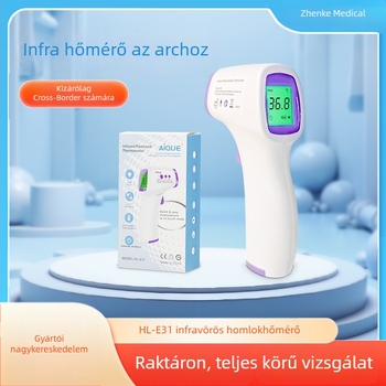 Hl-e31 Infravörös homlokhőmérő, orvosi kategóriás, kézi, érintés nélküli, gyors hőmérséklet-mérés, háromszín háttérvilágítással
