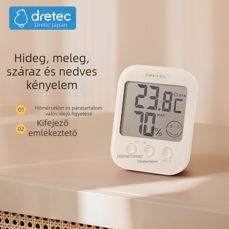 Mongec Eleec Beltéri falra szerelt hőmérséklet- és páratartalom mérő babaszobába – AAA elem