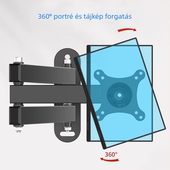 Kihúzható, forgó falra szerelhető monitor tartó LCD/TV-hez