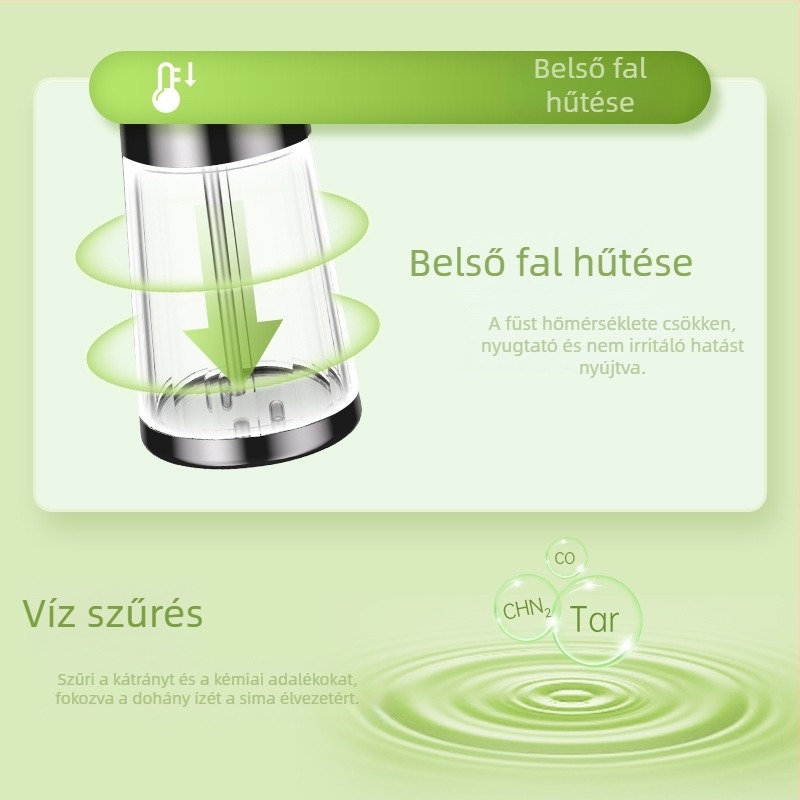 ZOBO vízipipa készlet, hordozható, fém, négyfunkciós, teljes kiegészítő készlet