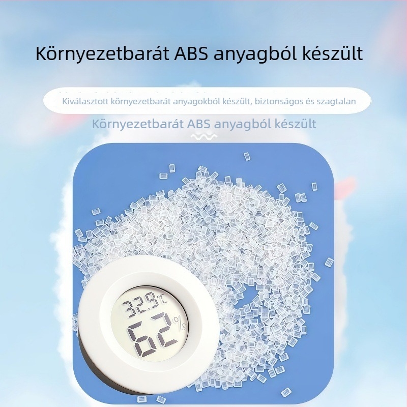 Körkörös digitális hőmérséklet- és páratartalom-mérő, akril ház, beépített hüllőhőmérő és higrométer