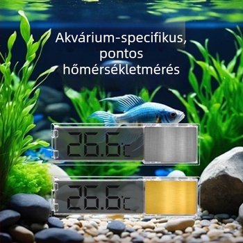 Akvarisztikus víztermometer LED LCD kijelzővel, külső rögzítés, vízálló