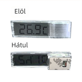 Akvarisztikus víztermometer LED LCD kijelzővel, külső rögzítés, vízálló