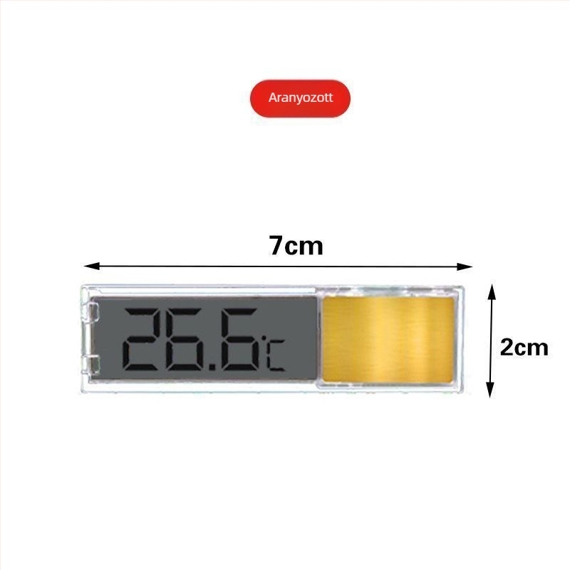 Akvarisztikus víztermometer LED LCD kijelzővel, külső rögzítés, vízálló
