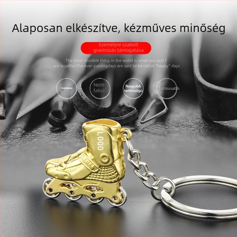 Xunxin cinköntvény kulcstartó korcsolya motívummal, X-959 korcsolyák