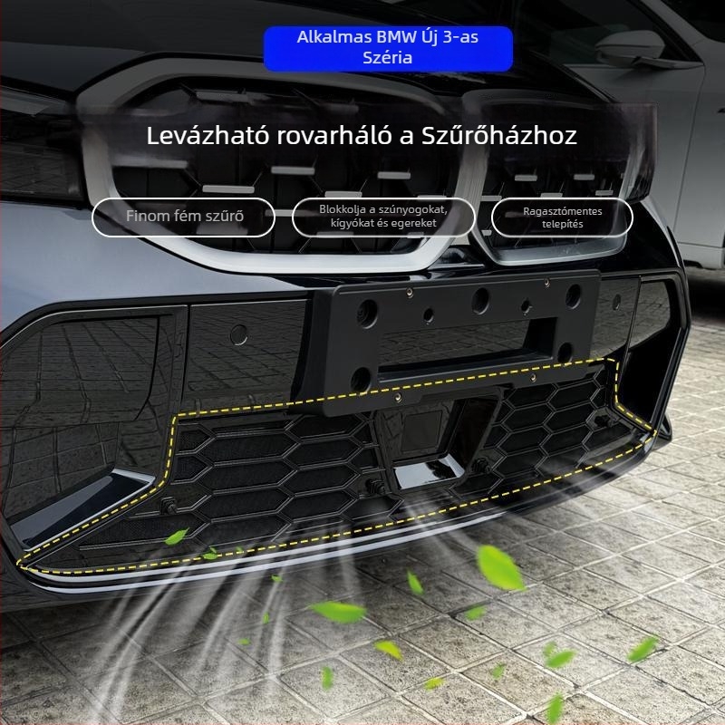 Dishan ABS + King Kong háló alsó hűtőráccsal védőfedő BMW 3-as sorozat (2023–2025) — porvédelem, rovarvédelem, megjelenés javítása