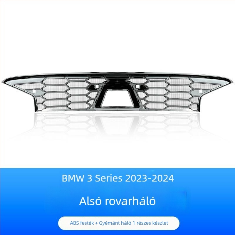Dishan ABS + King Kong háló alsó hűtőráccsal védőfedő BMW 3-as sorozat (2023–2025) — porvédelem, rovarvédelem, megjelenés javítása