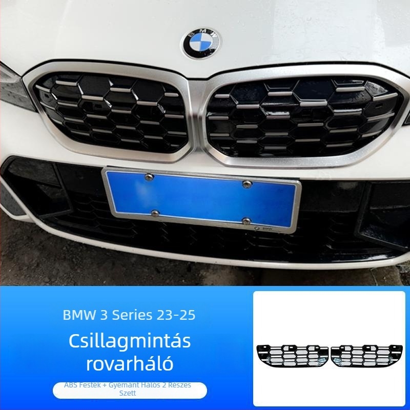 Dishan ABS + King Kong háló alsó hűtőráccsal védőfedő BMW 3-as sorozat (2023–2025) — porvédelem, rovarvédelem, megjelenés javítása