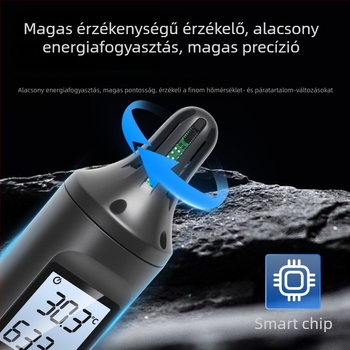 Sneco SK-33 kézben tartható hőmérséklet- és páratartomérő – kiváló pontosságú digitális kijelző, ipari szint, 9V-os elemről működik, környezeti hőmérséklet mérés