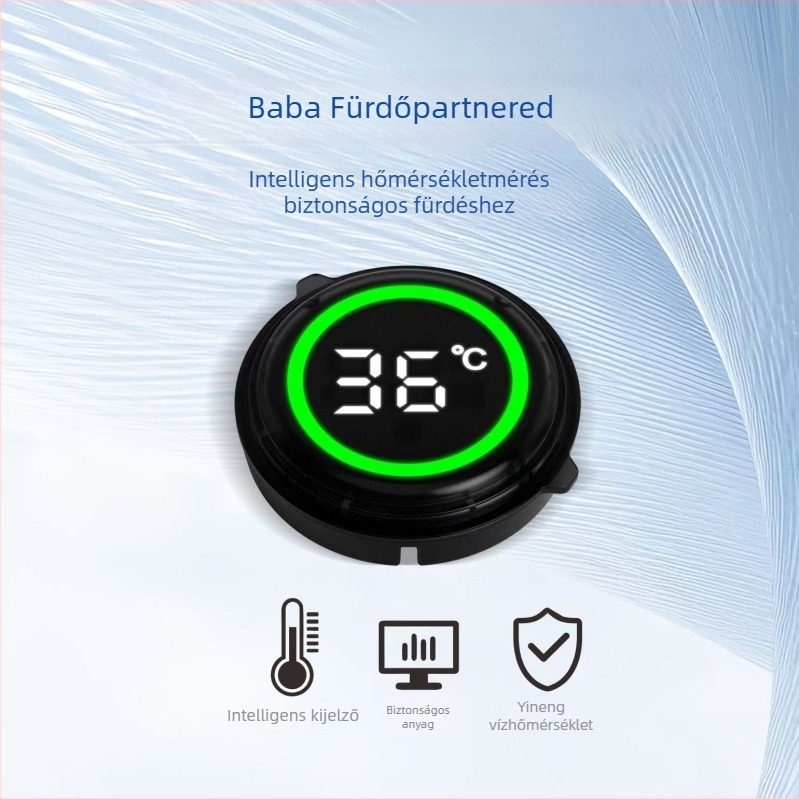 Digitális fürdőszobai hőmérő LCD kijelzővel – méri a víz hőmérsékletét, vízálló, akváriumhoz is