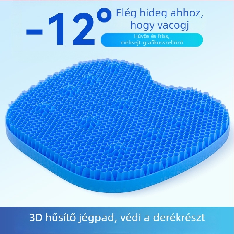 Gél ülésvédő autóhoz, méhsejt design (honeycomb), monolitikus kivitel, On the Way, légáteresztő és hűsítő