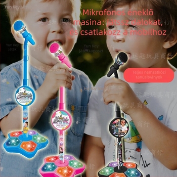Gyerekeknek szóló gitár-mikrofon játék 5 fényével énekléshez (Anyag: műanyag; Modell: 5350; Teljesítmény: 10; Ajánlott kor: 4–6 év)