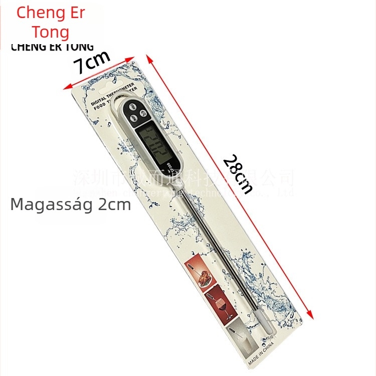 TP300 élelmiszerhőmérő - Digitális grill- és konyhai hőmérő, -50°C-tól +300°C-ig, 0,1°C felbontás, víz, olaj, tej és sütés mérése