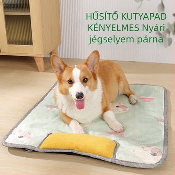 Kutyák és macskák számára hűtő, lélegző ice silk párna, harapásálló