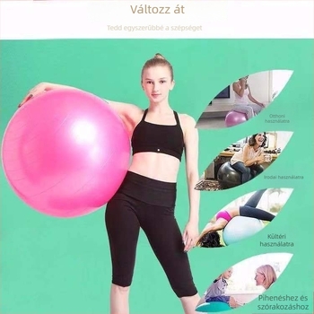 Vastagolt, ütésálló jóga labda, PVC, 45–85 cm, csíkos mintázat, edzéshez és Pilateshez