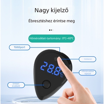 Akvarisztikus hőmérő csepp alakú kivitel, ABS anyag, méri a víz hőmérsékletét