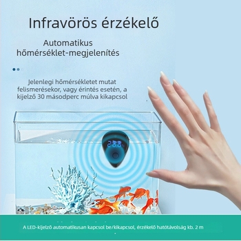 Akvarisztikus hőmérő csepp alakú kivitel, ABS anyag, méri a víz hőmérsékletét