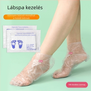 Egyszer használatos lábfedők PE-anyagból, vastagított, átlátszó, 67 g