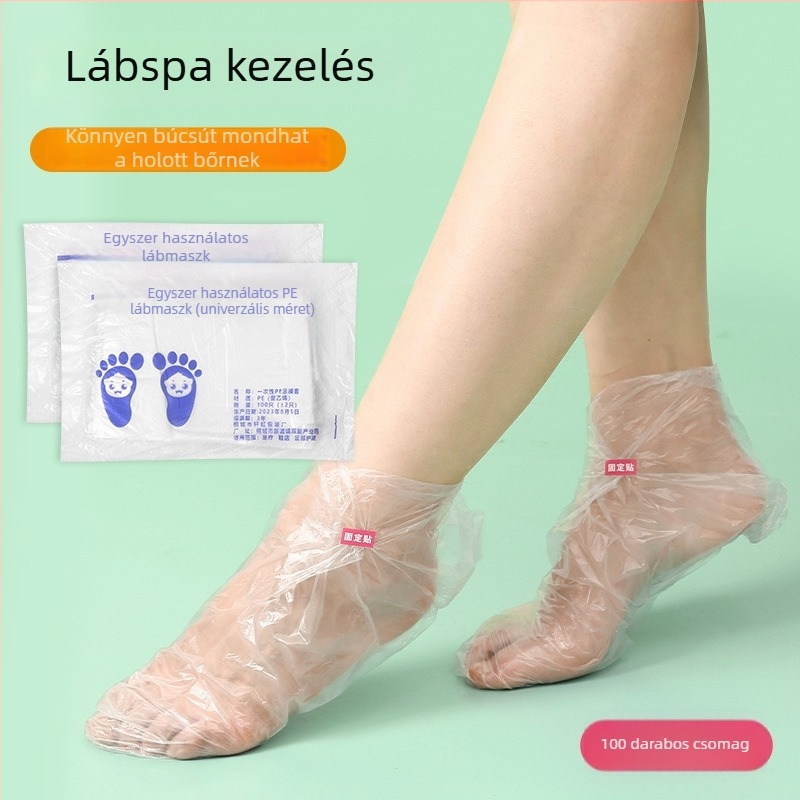 Egyszer használatos lábfedők PE-anyagból, vastagított, átlátszó, 67 g