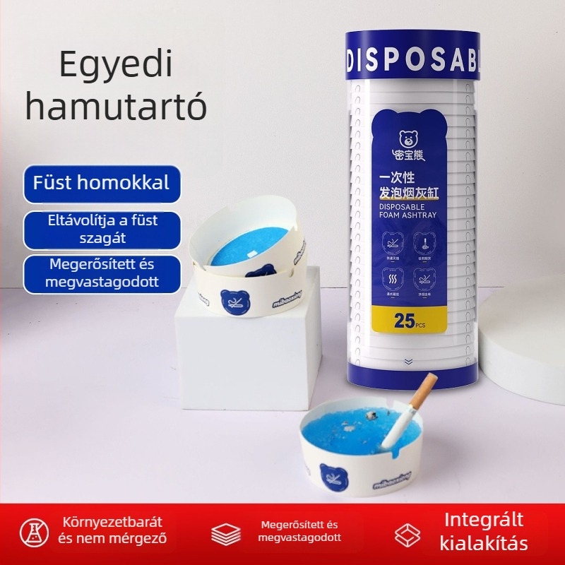 Egyszer használatos hamutartó nappalira és irodába — anyag: gyanta + polipropilén; márka Get up early; testreszabás elérhető; logónyomtatás.