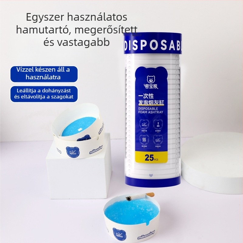Egyszer használatos hamutartó nappalira és irodába — anyag: gyanta + polipropilén; márka Get up early; testreszabás elérhető; logónyomtatás.