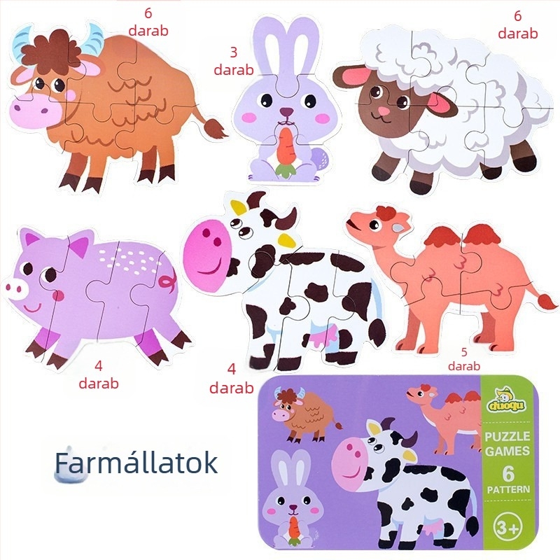 Duoqu Fa 3D puzzle gyerekeknek — kezdő szintű párosító feladat, 4–6 éveseknek