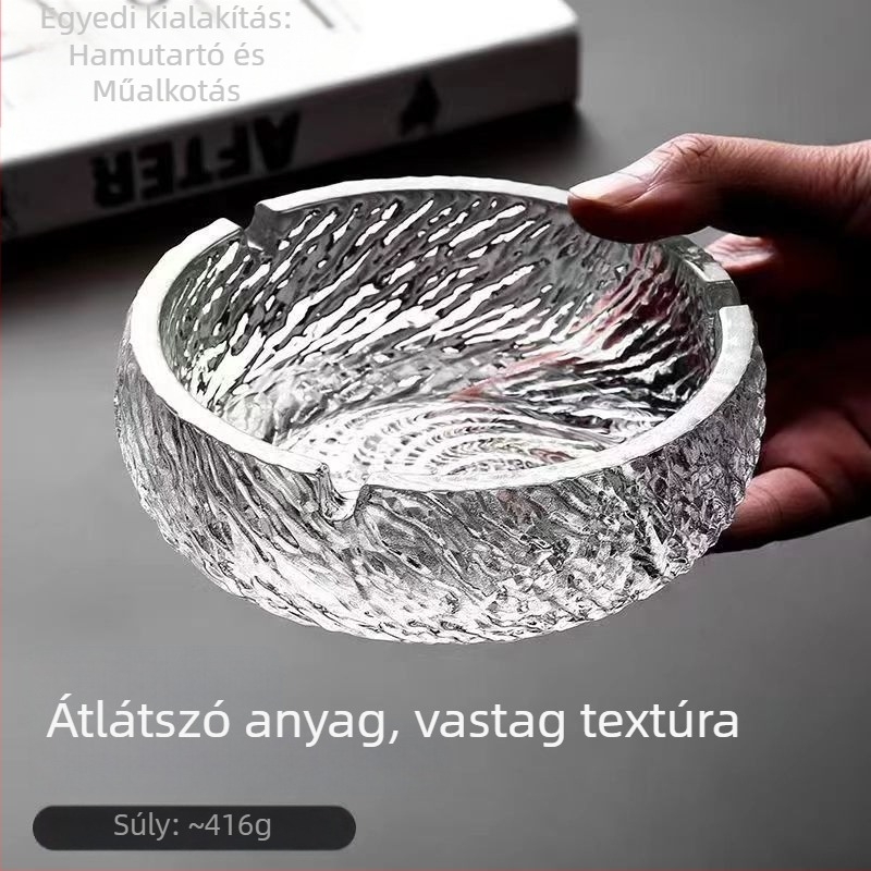 Üvegből készült hamutál, japán stílusú, újrafelhasználható