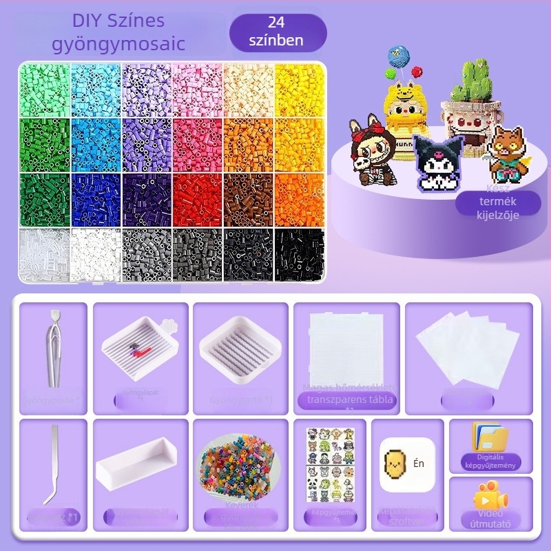 Gyöngyfűző készlet 3D puzzle eszközökkel (Műanyag, 3D puzzle, OPP csomagolás, 14+)