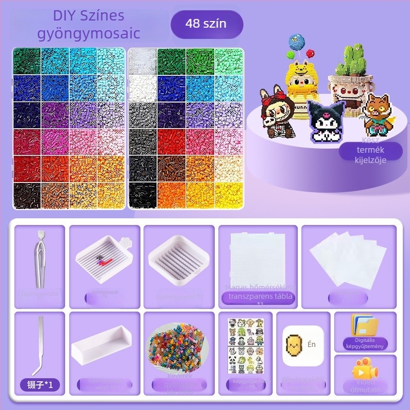Gyöngyfűző készlet 3D puzzle eszközökkel (Műanyag, 3D puzzle, OPP csomagolás, 14+)