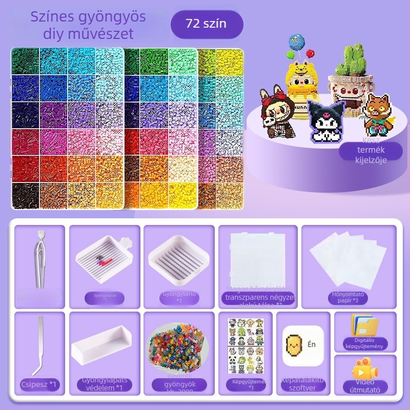 Gyöngyfűző készlet 3D puzzle eszközökkel (Műanyag, 3D puzzle, OPP csomagolás, 14+)